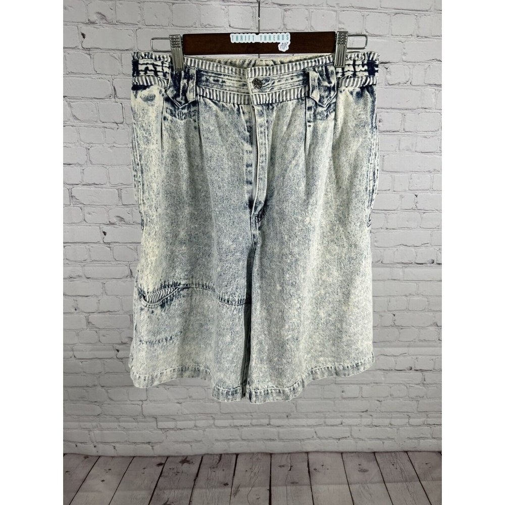 VTG Saturdays Season D Acid Wash Jean Denim Shorts 80’s Retro Men’s L (31x11)